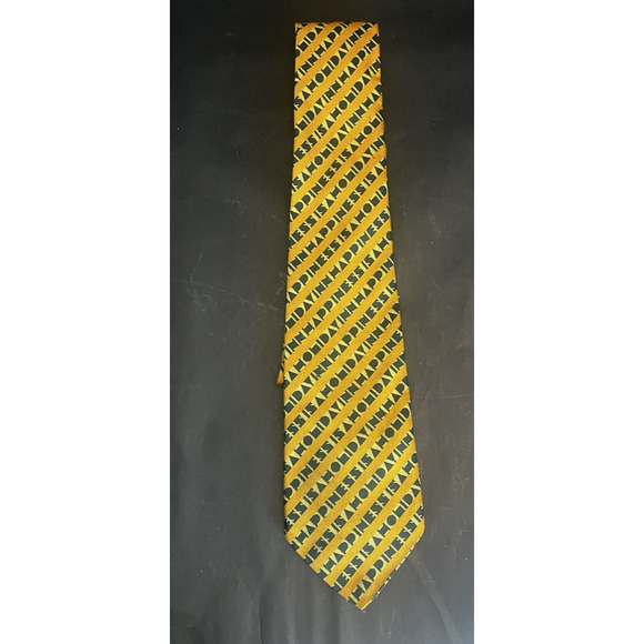 VTG Tie | Happiness Is A Holiday Inn | Gold Yellow Green | Hospitality SIN | 55" - Picture 2 of 5